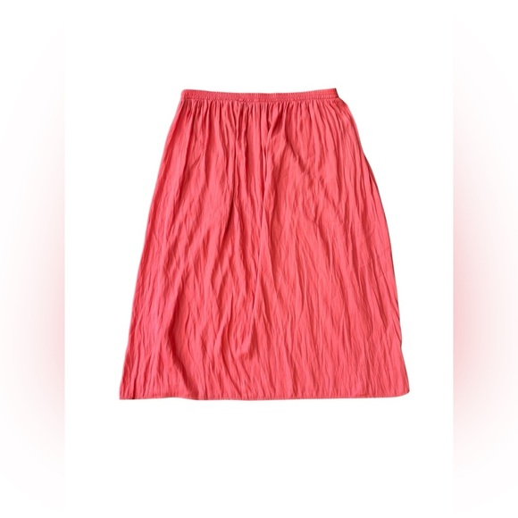 Soft Surroundings Coral Maxi Skirt Elastic Waist Slits Size M Summer Lightweight - Picture 2 of 6